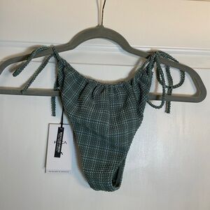 RVCA Womens Bikini Bottom NWT Size Large L 12 Prepped Side Tie Skimpy Green